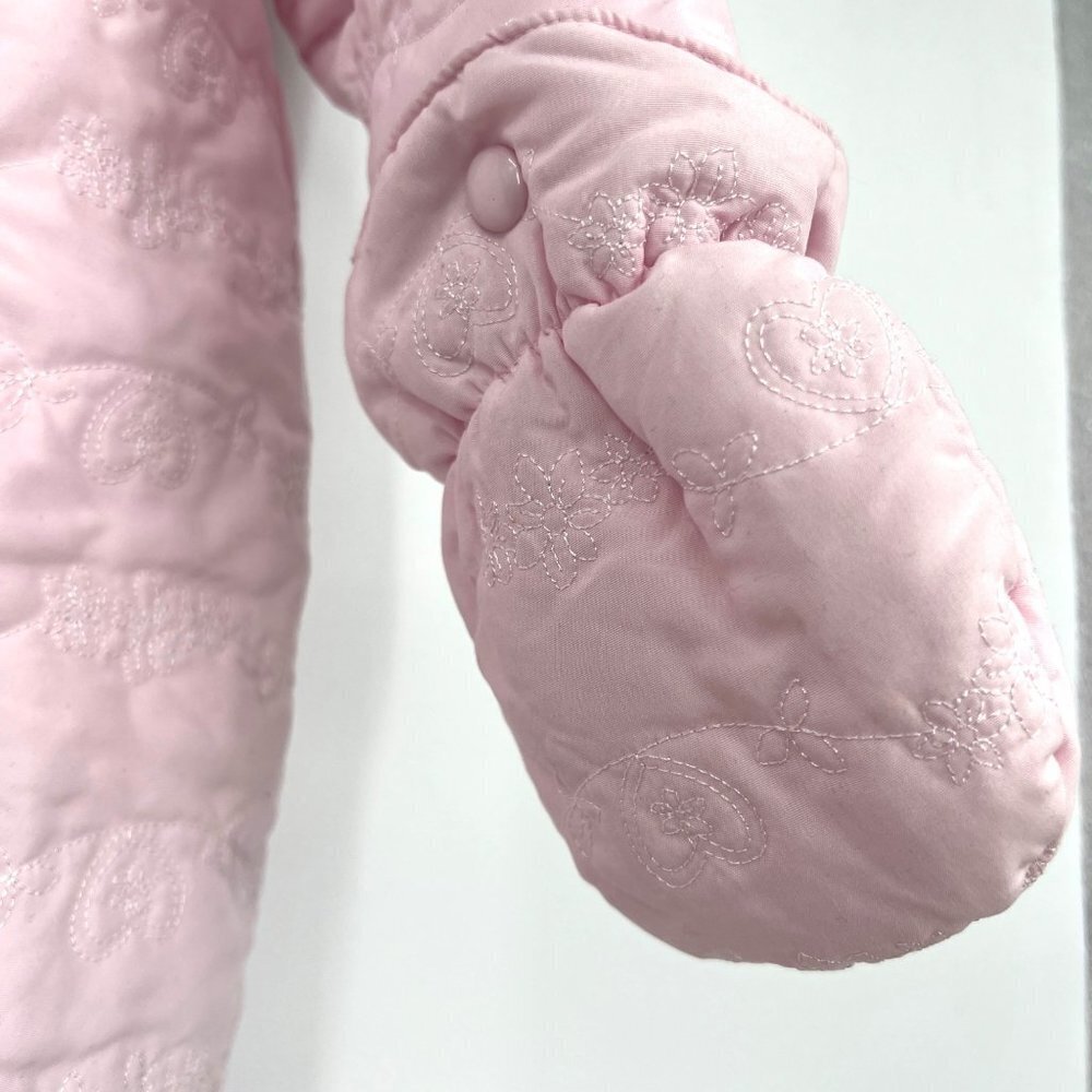 Rothschild Baby Girl Pink Faux Fur Woven Pram Outerwear Snow Suit Size 24 M - Picture 11 of 14